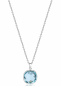 Mobile Preview: Collier mit Quarz in Swiss Blue 15x15mm Silber 925/000