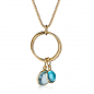 Preview: Collier mit blauen Quarz Cabochon Silber 925/000 3 Milliemes vergoldet