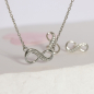 Preview: Set Collier & Ohrstecker Endless Silber 925/000 rhodiniert