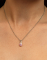Preview: Collier mit Anhänger Zirkonia Ø 5mm rosé Silber 925/000
