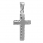 Preview: Anhänger Kreuz seidenmatt/diamantiert 18mm Silber 925/000