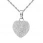 Preview: Anhänger / Collier Gravurplatte Herz mit Diamant Glitzer Silber 925/000