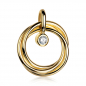 Preview: Anhänger 3 einzelne Ringe mit Zirkonia Silber 925/000 vergoldet