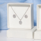 Preview: Set Collier & Ohrstecker Blume mit 21 Zirkonia Silber 925/000 rhodiniert