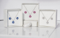 Preview: Set Collier & Ohrstecker Blume mit 21 Zirkonia blau/weiß Silber 925/000 rhodiniert