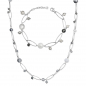Preview: Collier mit Kristall & Quarz 55+3cm Silber 925/000