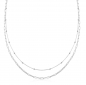 Preview: Collier 2-rhg. 40+5cm Silber 925/000 rhodiniert