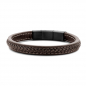 Preview: Frank 1967 Armband Echt Leder braun 9mm breit Edelstahl