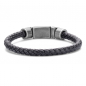 Preview: Frank 1967 Armband Echt Leder schwarz 6mm breit Edelstahl