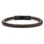 Preview: Frank 1967 Armband Echt Leder braun 6mm breit Edelstahl IPB