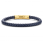 Preview: Frank 1967 Armband Echt Leder blau 6mm breit Edelstahl IPG