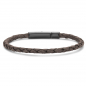 Preview: Frank 1967 Armband Echt Leder braun 4mm breit Edelstahl