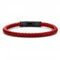 Preview: Frank 1967 Armband Echt Leder rot 6mm breit Edelstahl IPB