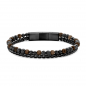Preview: Frank 1967 Armband 2 rhg. Lavastein/Achat/Tigerauge 8 breit Edelstahl