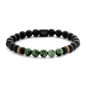 Preview: Frank 1967 Armband schwarzer Achat / grüner Jaspis 8mm breit