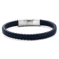 Preview: Frank 1967 Armband Echt Leder blau 7,5mm Edelstahl IPS