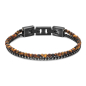 Preview: Frank 1967 Armband 2-rhg. Tigerauge + Venezianerkette Edelstahl IPB