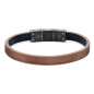 Preview: Frank 1967 Armband Echt Leder braun 8,0mm Edelstahl IPB