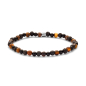 Preview: Frank 1967 Kinderarmband Tigerauge / Lavastein / Achat 4mm breit Edelstahl IPB