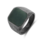 Preview: Frank1967 Ring grüner Jade 18mm breit Edelstahl
