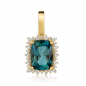 Preview: Lovebird Anhänger London Blue Topas & 28 Brillanten 0,10 ct. Gold 585/000