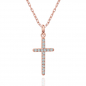 Preview: Lovebird Collier Kreuz mit 16 Zirkonia Silber 925/000 rosé vergoldet