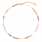 Preview: Lovebird Collier Glasbeads rosa/rot/orange