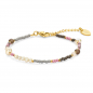 Preview: Lovebird Armband Glasbeads rosa/grau