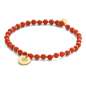 Preview: Lovebird Armband mit MOP rot Edelstahl IPG