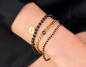 Preview: Lovebird Armband mit schwarzen Achat Edelstahl IPG