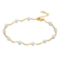 Preview: Lovebird Fußkette mit Achat weiß Edelstahl IPG
