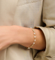 Preview: Armband mit Süßwasser-Zuchtperle und Zirkonia Silber 925/000 vergoldet