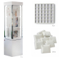 Preview: Set Schmuckvitrine groß 45x45x196cm beleuchtet mit Laden und Karten