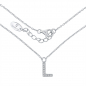 Preview: Lovebird Buchstabencollier L mit Zirkonia Echt Silber 925/000