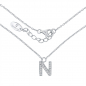 Preview: Lovebird Buchstabencollier N mit Zirkonia Echt Silber 925/000