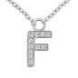 Preview: Lovebird Buchstabencollier F mit Zirkonia Echt Silber 925/000