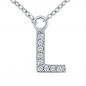 Preview: Lovebird Buchstabencollier L mit Zirkonia Echt Silber 925/000