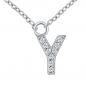 Preview: Lovebird Buchstabencollier Y mit Zirkonia Echt Silber 925/000