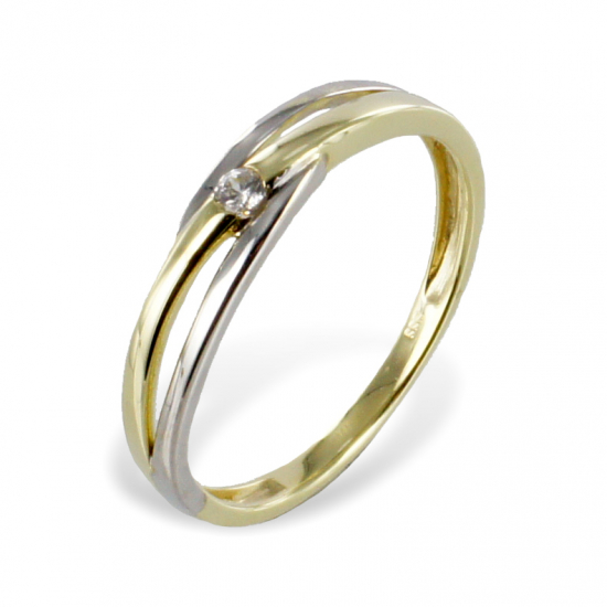 Ring Bicolor mit Zirkonia - Gold 333/000