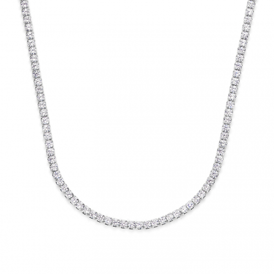 Tennis-Halskette mit Zirkonia weiß 2.0mm Silber 925/000 rhodiniert