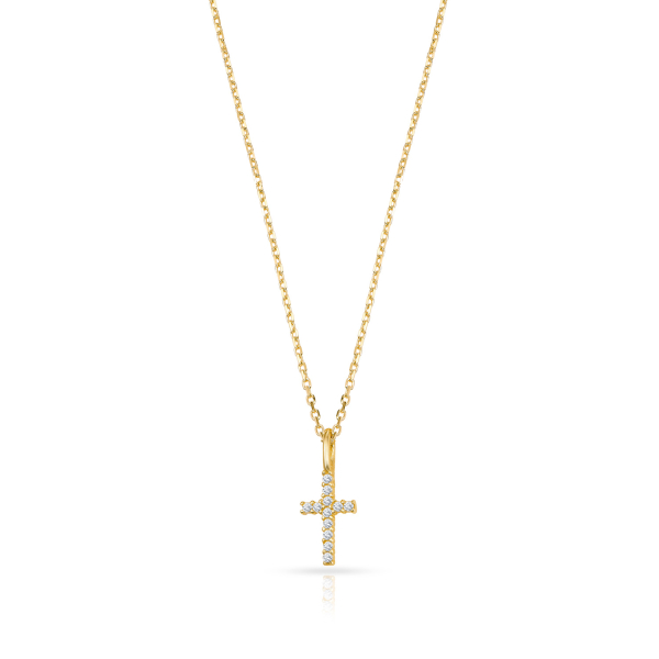 Collier Kreuz 12 Zirkonia Gold 333/000