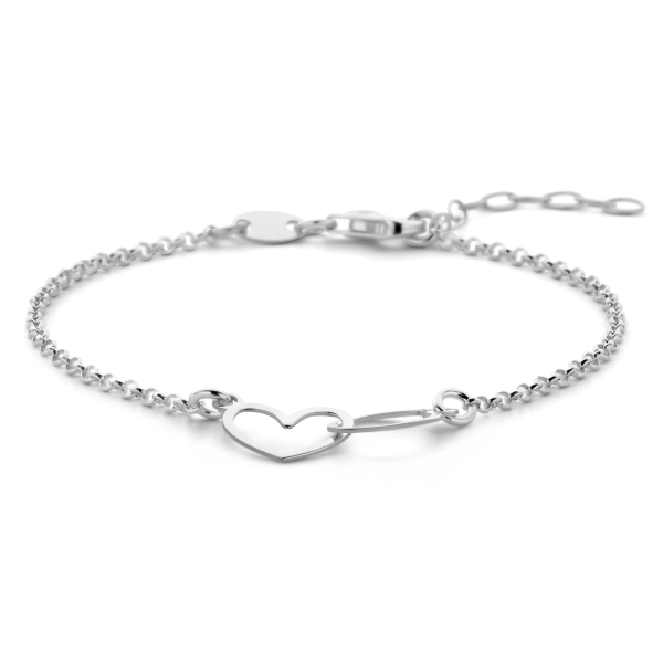 Armband Herz/Kreis Silber 925/000 rhodiniert