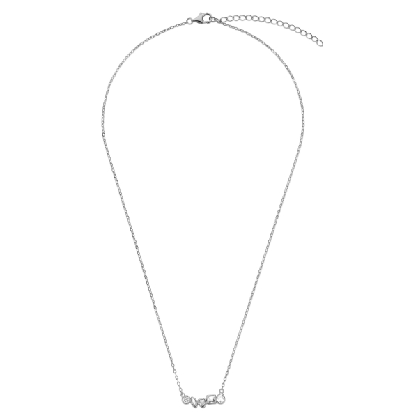 Collier mit 5 Zirkonia Silber 925/000 rhodiniert