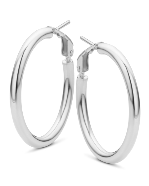 Creolen 46/4mm Silber 925/000 rhodiniert