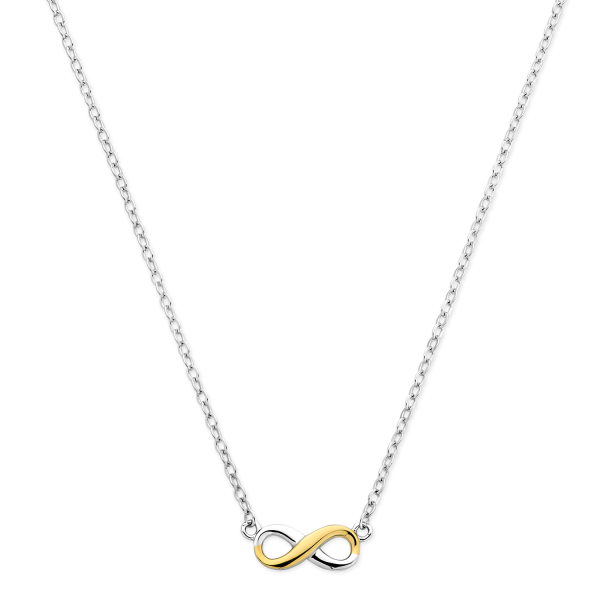 Collier mit Anhänger Endless 38+7cm Silber 925/000 rhodiniert Bicolor