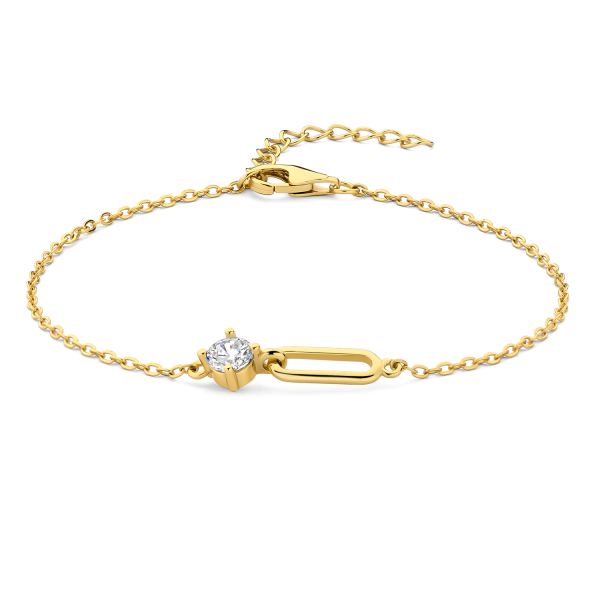 Armband mit 5 Zirkonia Silber 925/000 vergoldet