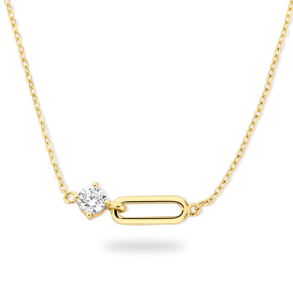 Collier mit Zirkonia Silber 925/000 vergoldet