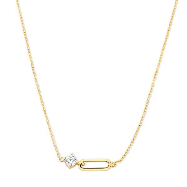 Collier mit Zirkonia Silber 925/000 vergoldet