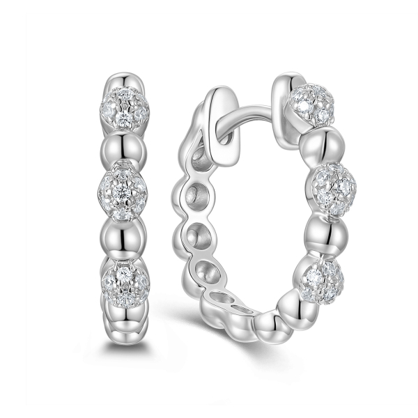 Klappcreolen Ø16mm mit Zirkonia Silber 925/000 rhodiniert