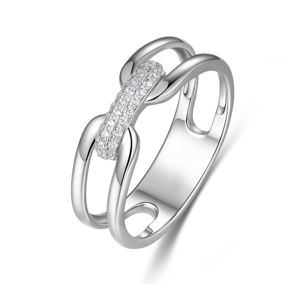 Ring Zirkonia Silber 925/000 rhodiniert